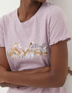 FatFace Felicity Fox Tee Lilac
