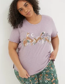 FatFace Felicity Fox Tee Lilac