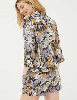 FatFace Fern Floral Short Pyjama Set Black Clearance