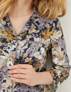 FatFace Fern Floral Short Pyjama Set Black Clearance