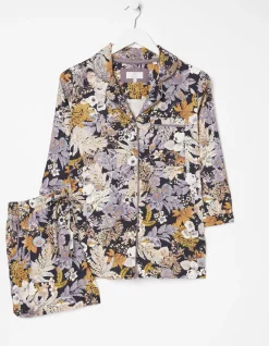 FatFace Fern Floral Short Pyjama Set Black Clearance