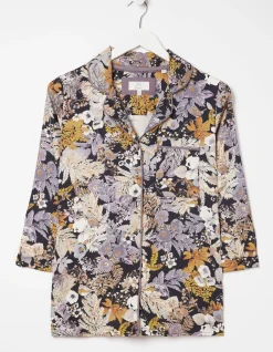FatFace Fern Floral Short Pyjama Set Black Clearance