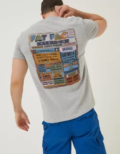 FatFace Festival Graphic T-Shirt Grey Marl Discount