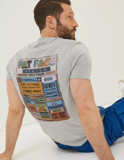 FatFace Festival Graphic T-Shirt Grey Marl Discount