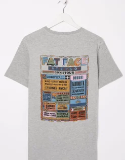 FatFace Festival Graphic T-Shirt Grey Marl Discount