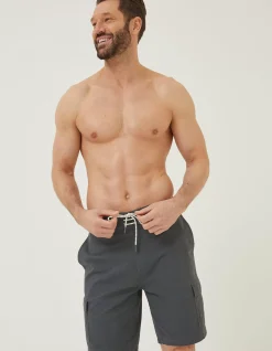 FatFace Filey Cargo Swim Shorts Dark Grey Hot