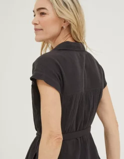 FatFace Finley Shirt Dress Black Sale