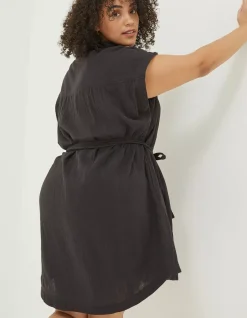FatFace Finley Shirt Dress Black Sale
