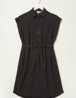 FatFace Finley Shirt Dress Black Sale