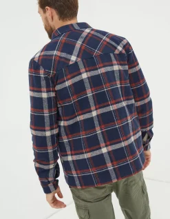 FatFace Fjord Check Overshirt Navy Hot