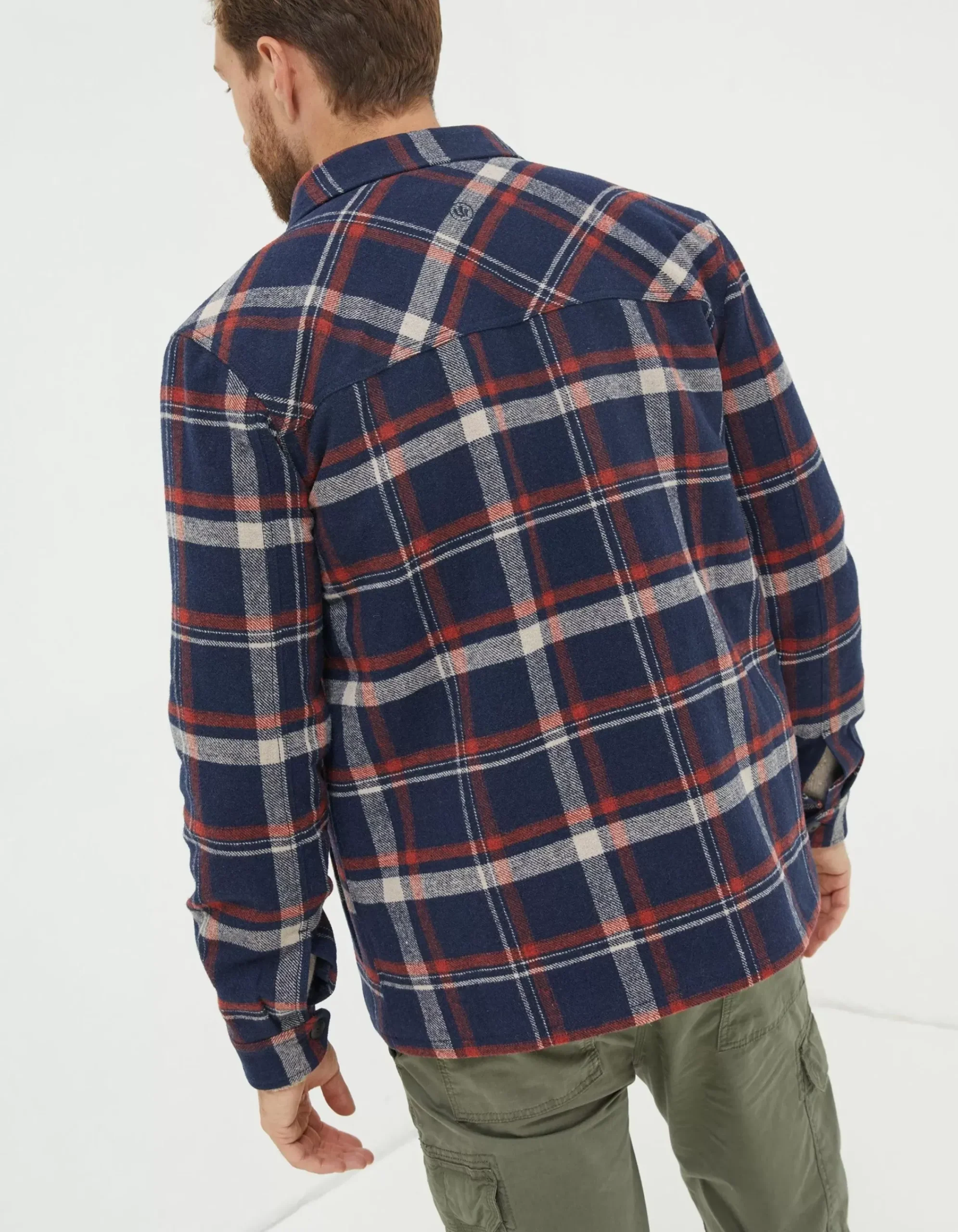 FatFace Fjord Check Overshirt Navy Hot