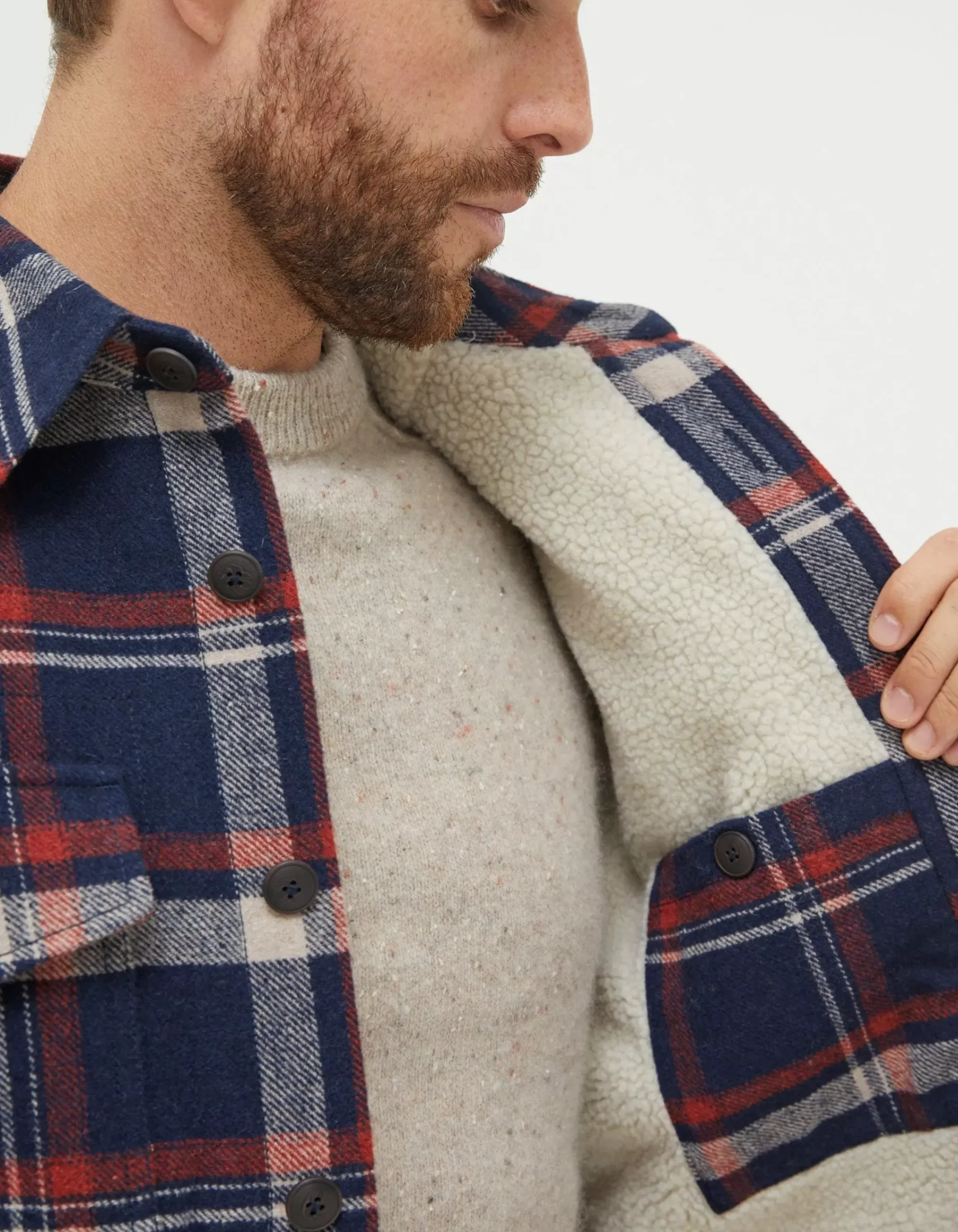 FatFace Fjord Check Overshirt Navy Hot