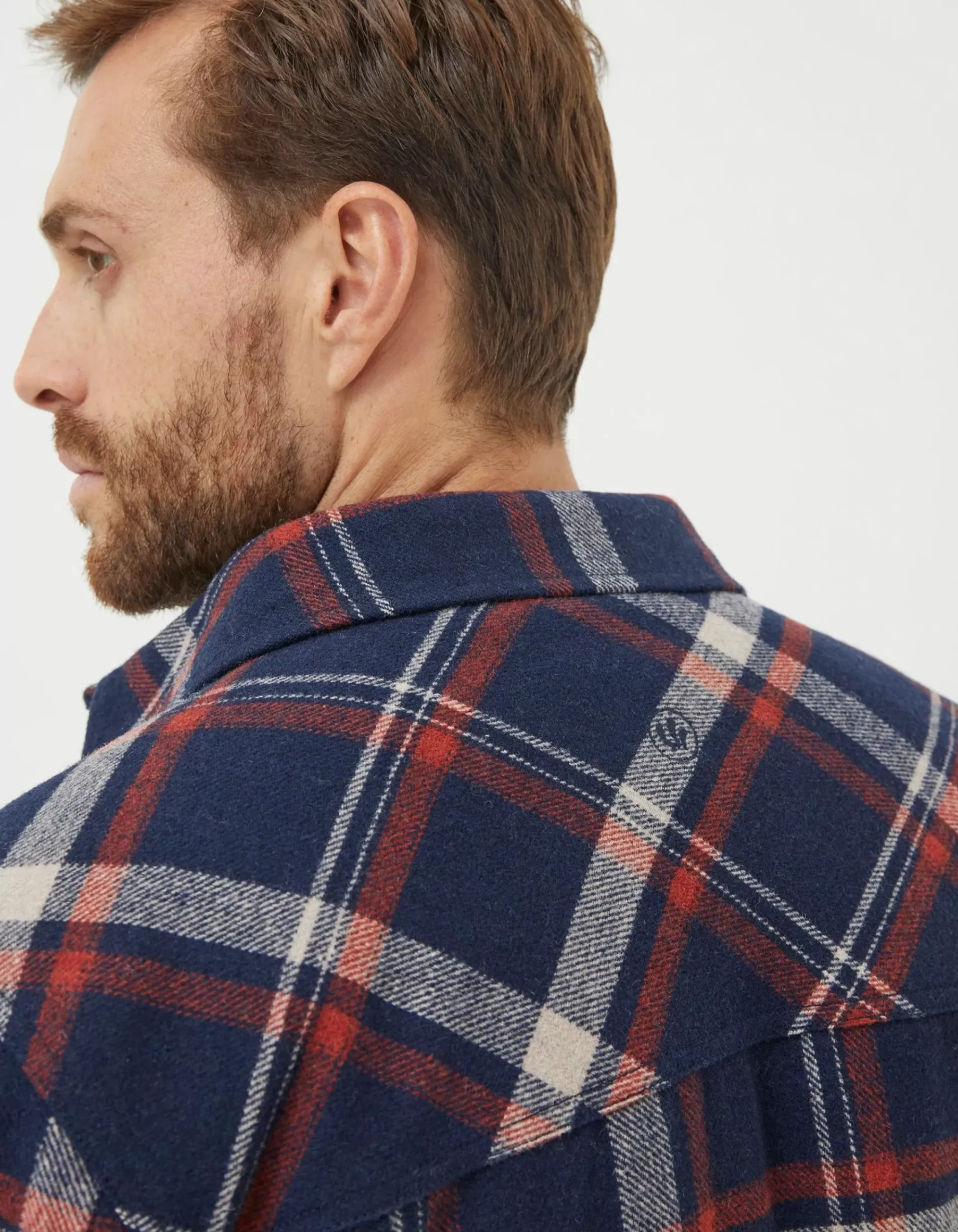 FatFace Fjord Check Overshirt Navy Hot