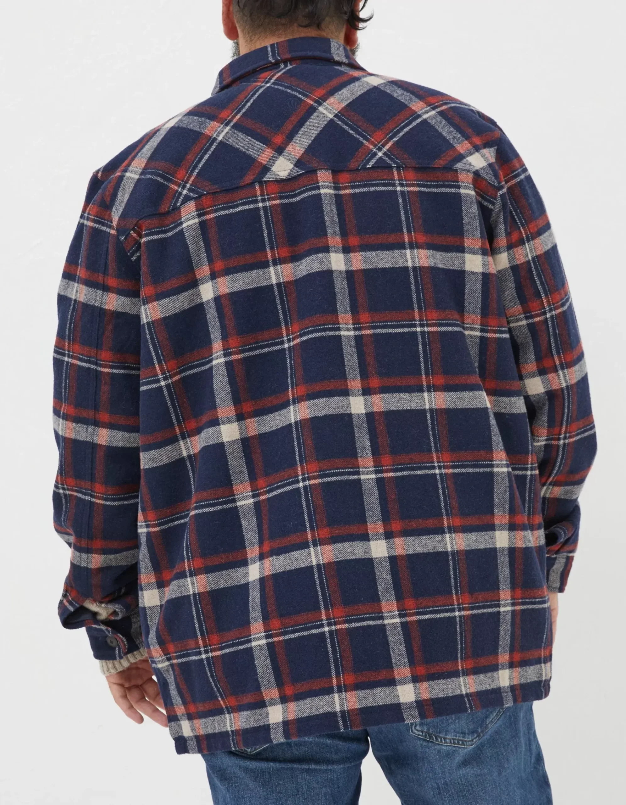 FatFace Fjord Check Overshirt Navy Hot