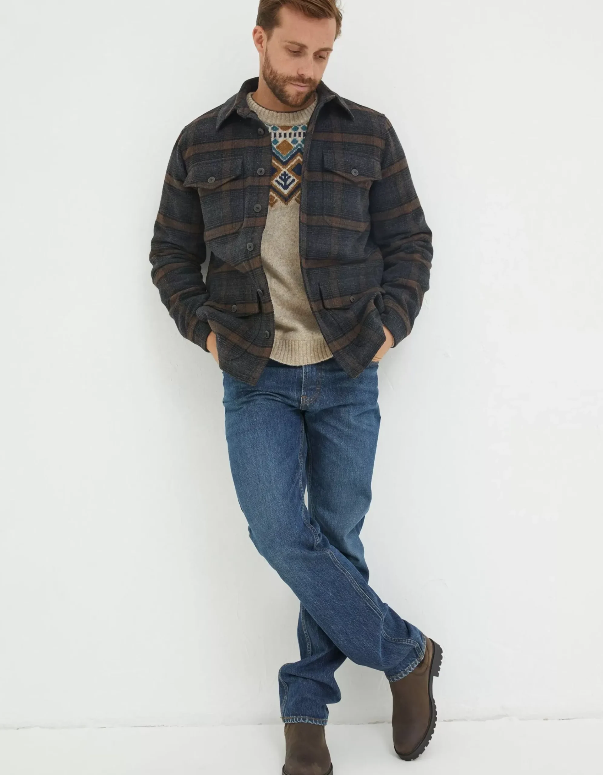 FatFace Fjord Ombre Overshirt Black Online