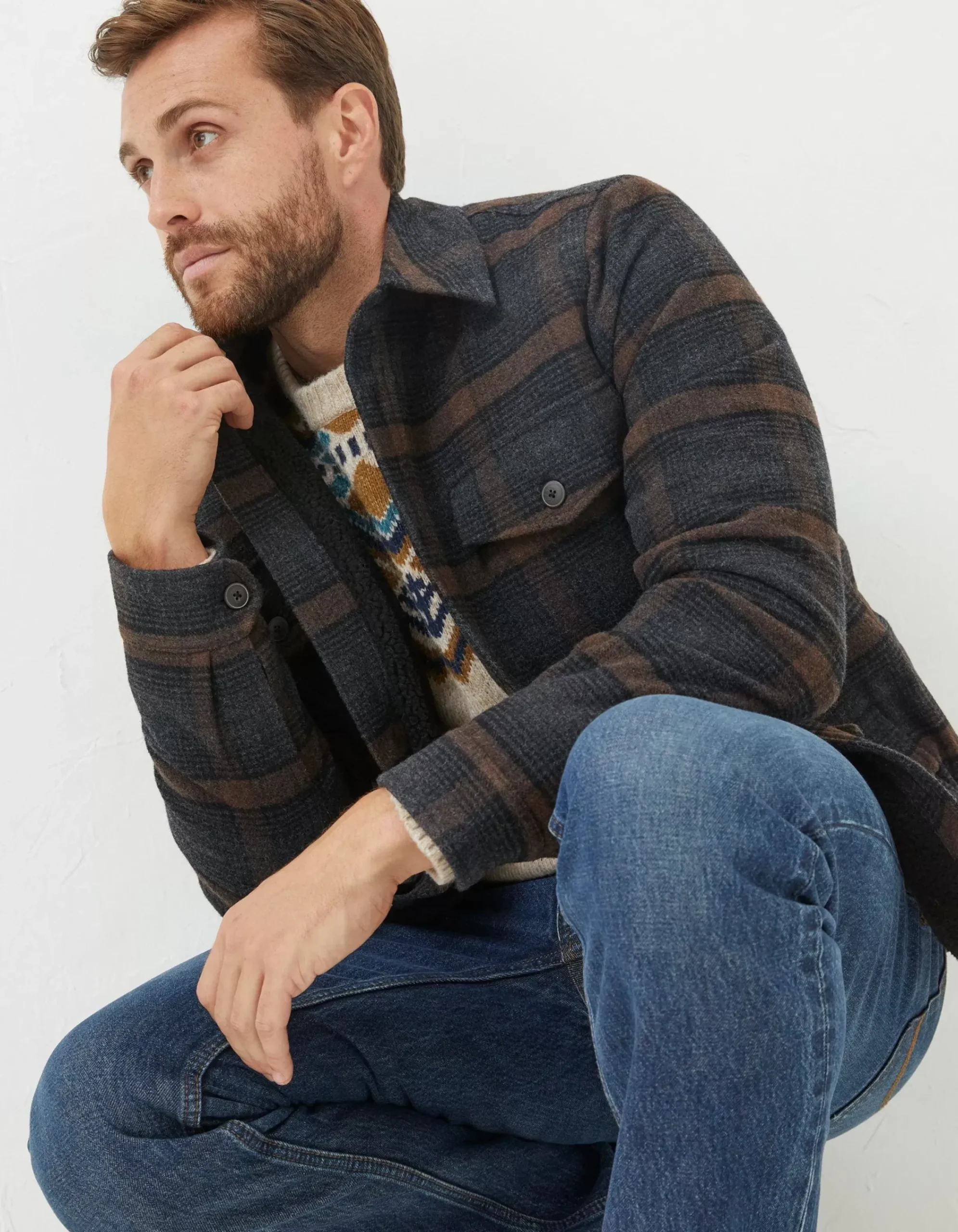 FatFace Fjord Ombre Overshirt Black Online