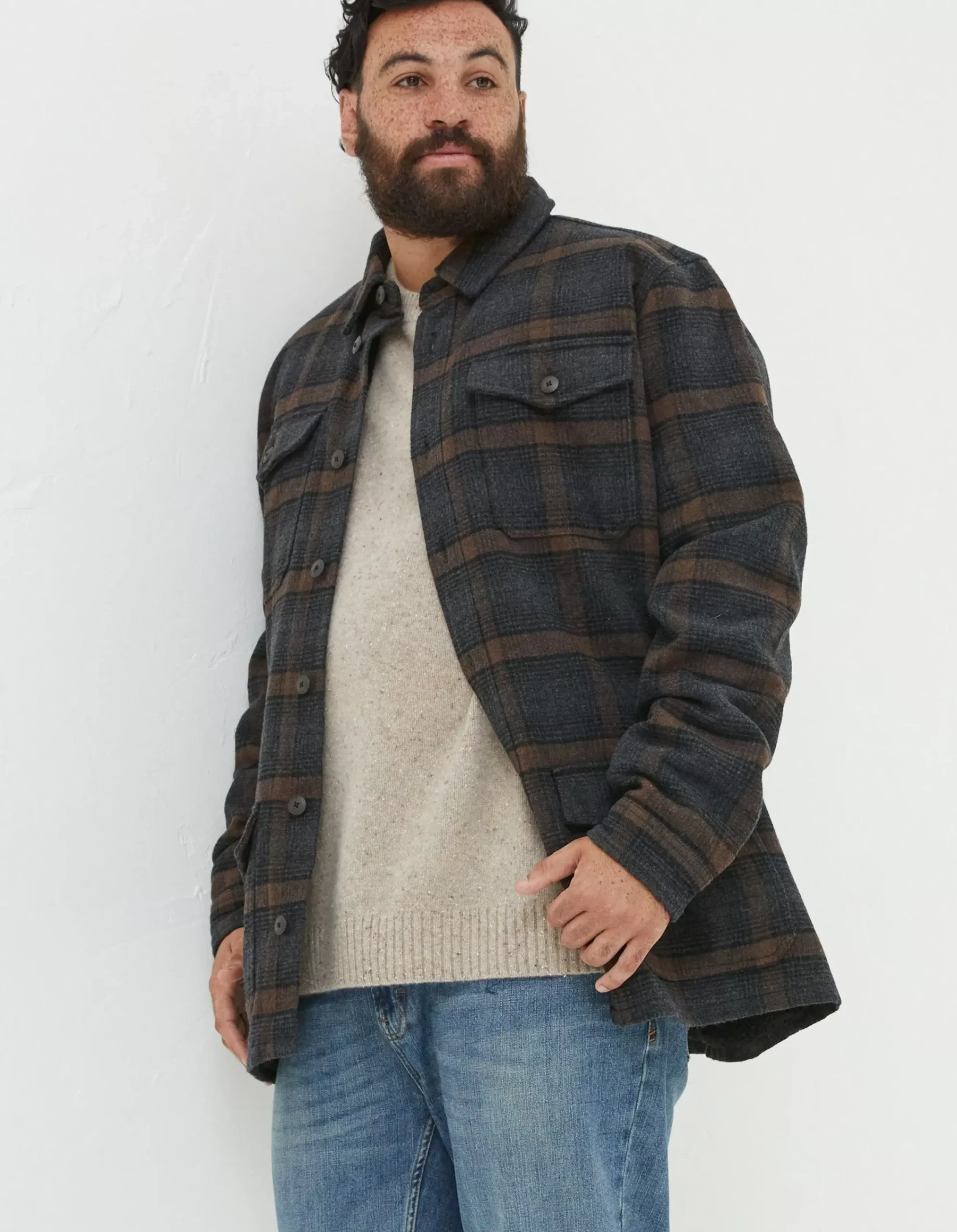 FatFace Fjord Ombre Overshirt Black Online