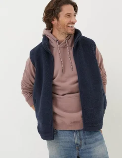 FatFace Fleece Gilet Navy Hot