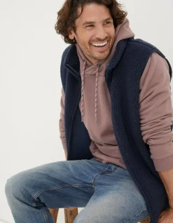 FatFace Fleece Gilet Navy Hot