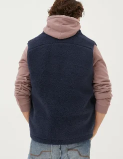 FatFace Fleece Gilet Navy Hot