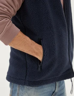 FatFace Fleece Gilet Navy Hot