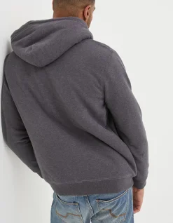 FatFace Fleece Lined Hoodie Washed Black Outlet