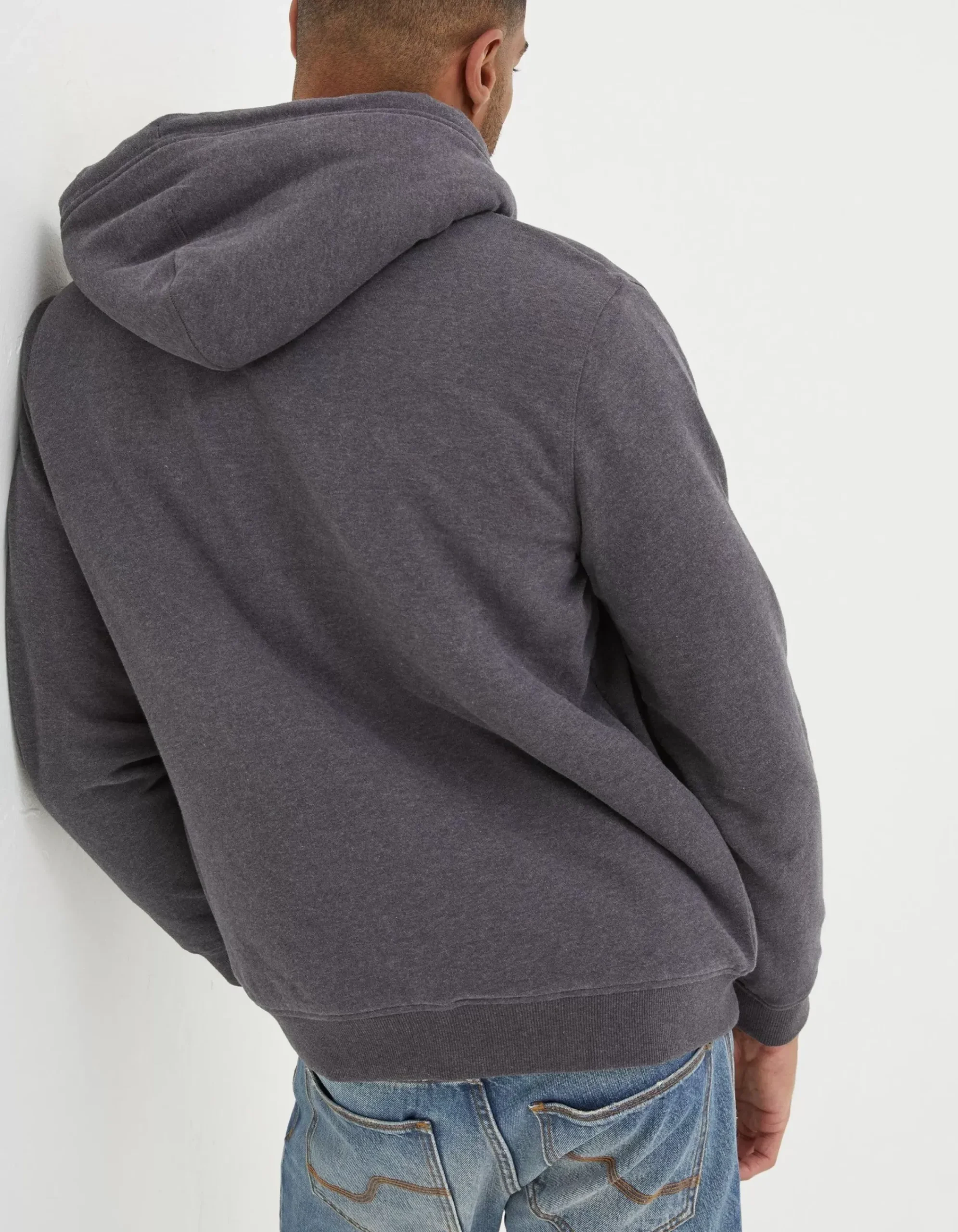 FatFace Fleece Lined Hoodie Washed Black Outlet