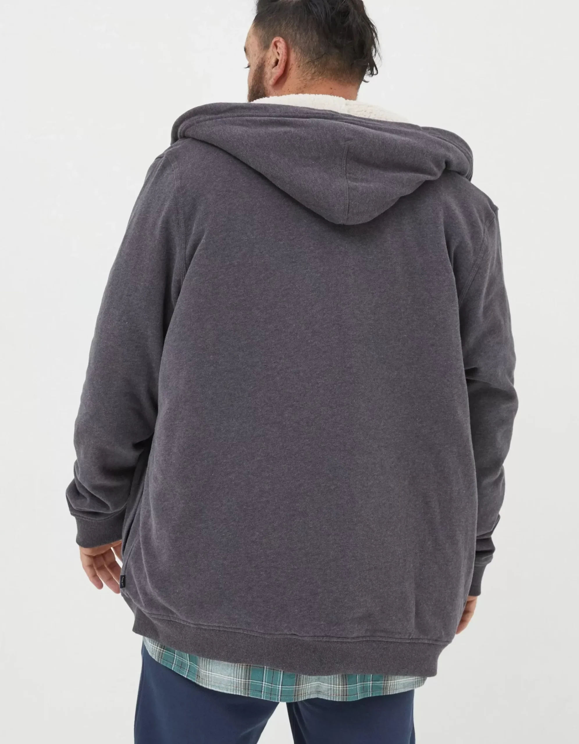 FatFace Fleece Lined Hoodie Washed Black Outlet