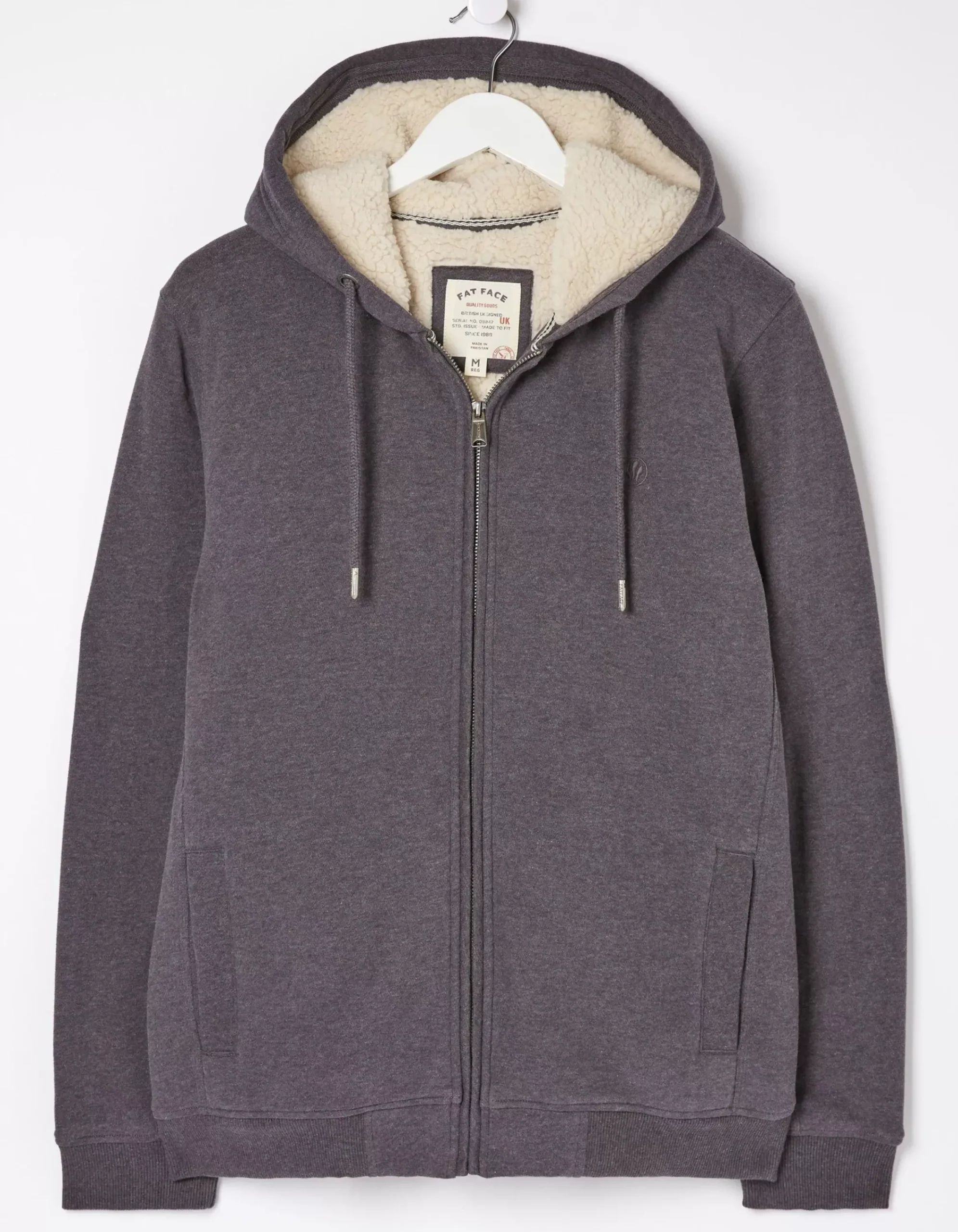 FatFace Fleece Lined Hoodie Washed Black Outlet