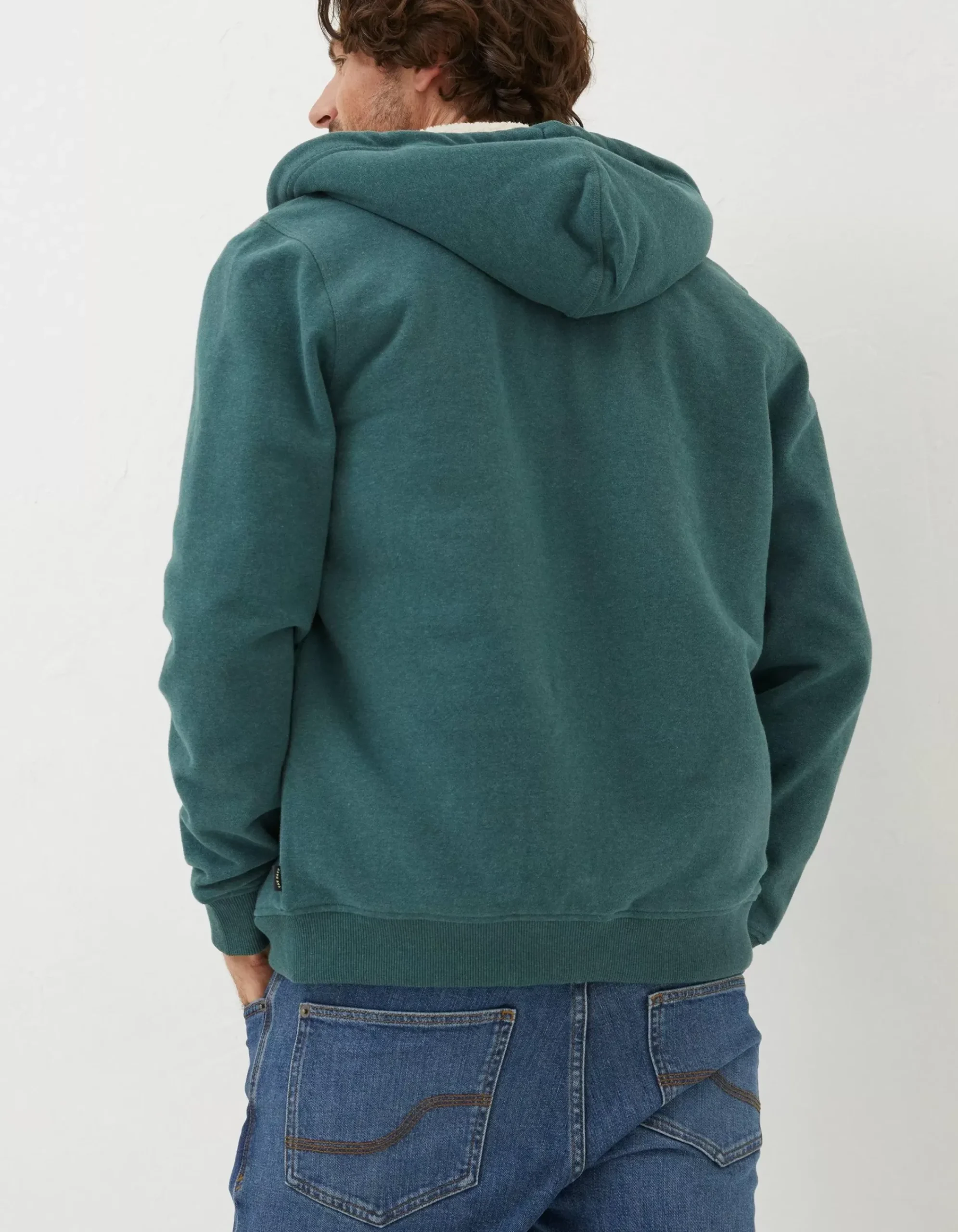 FatFace Fleece Lined Hoodie Jade Green Discount