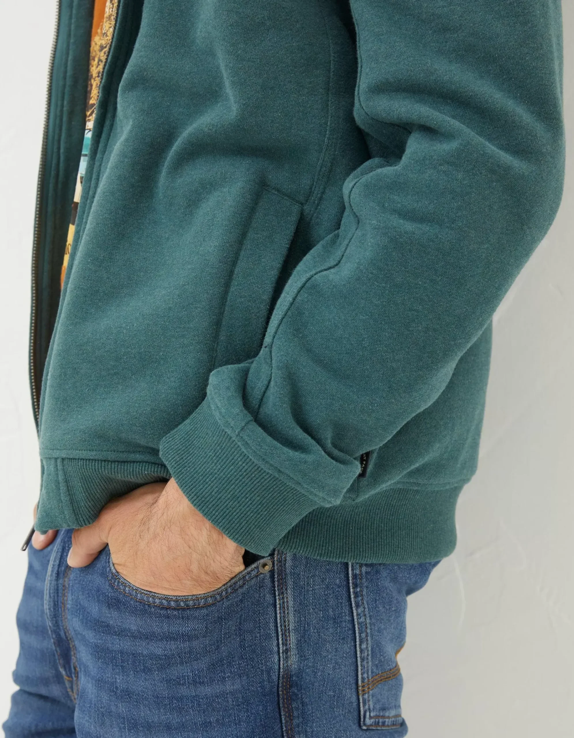 FatFace Fleece Lined Hoodie Jade Green Discount