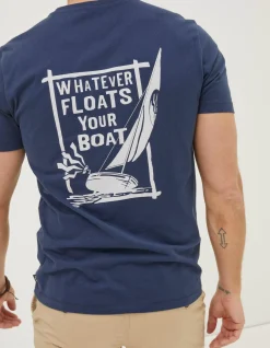 FatFace Float Your Boat T-Shirt Navy Discount