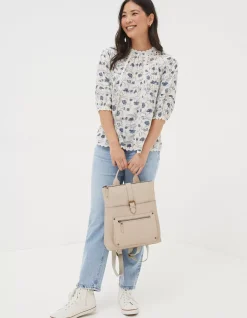 FatFace Flora Broderie Ditsy Blouse Ivory New