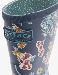 FatFace Floral Print Mid Wellies Navy Discount