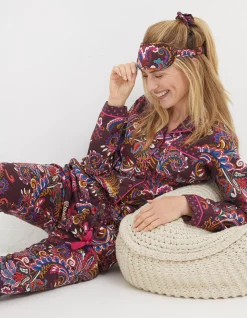 FatFace Floral Print Pyjamas Gift Box Set Purple Best