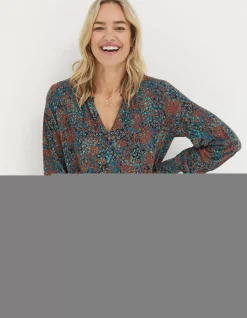 FatFace Florence Textured Spot Top Multi New