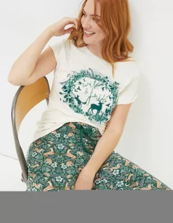 FatFace Forest Scapes Tee Ivory Clearance