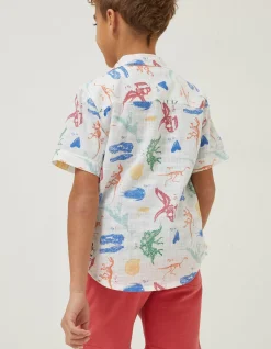 FatFace Fossil Printed Shirt Natural White