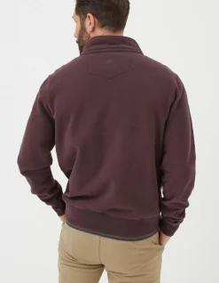 FatFace Fowey Half Neck Sweatshirt Plum