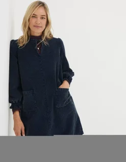 FatFace Fran Cord Dress Navy Sale