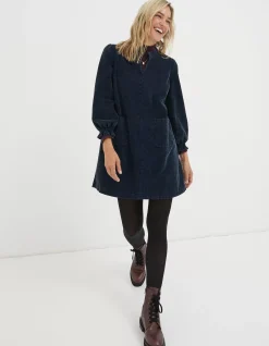 FatFace Fran Cord Dress Navy Sale