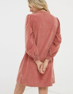 FatFace Fran Cord Tunic Dress Dusky Orange Outlet