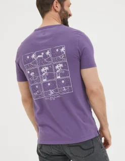 FatFace From Bad To Worse T-Shirt Purple Outlet