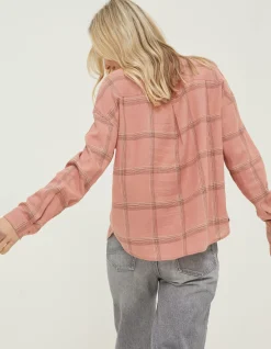 FatFace Frome Relaxed Check Shirt Rust Brown Online