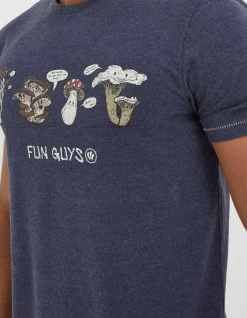 FatFace Fun Guys T-Shirt Navy Marl Best