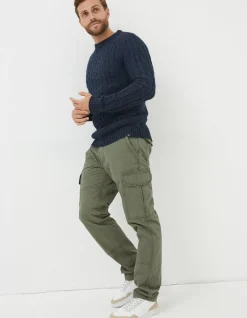 FatFace Funtley Cable Crew Jumper Navy Hot