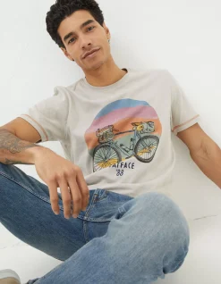 FatFace Gear Up T-Shirt Light Grey