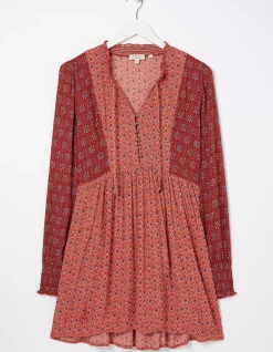 FatFace Gerry Craft Geo Tunic Raspberry Red Clearance