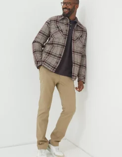 FatFace Glen Check Overshirt Plum Online