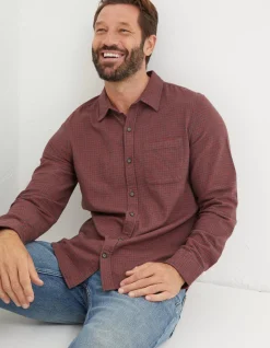 FatFace Glynde Grid Check Shirt Red Hot